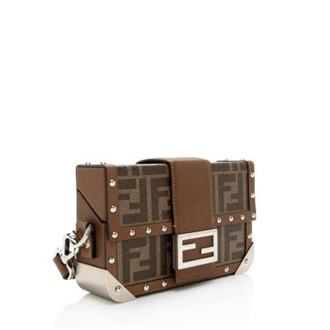 fendi baguette trunk mini|FENDI Shiny Glazed Fabric Vachetta FF 1974 Mini Baguette .